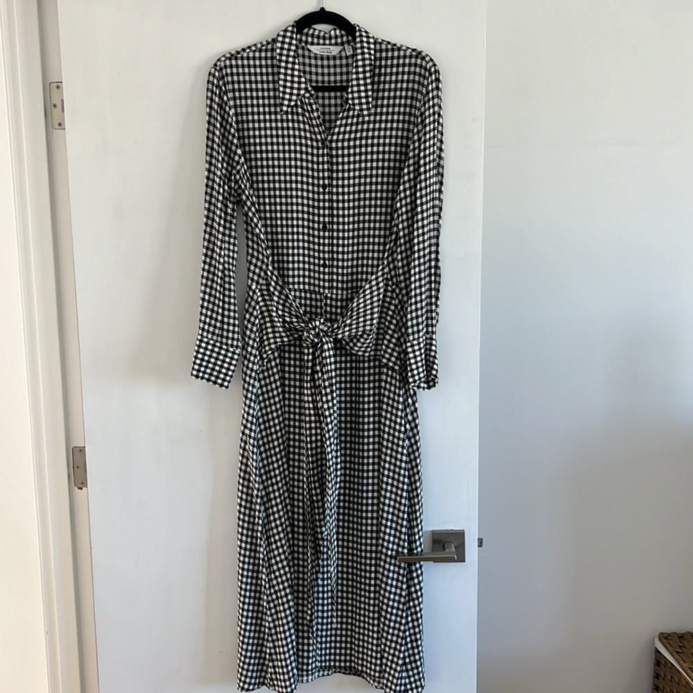 & other stories Gingham midi tie waist  | size 10